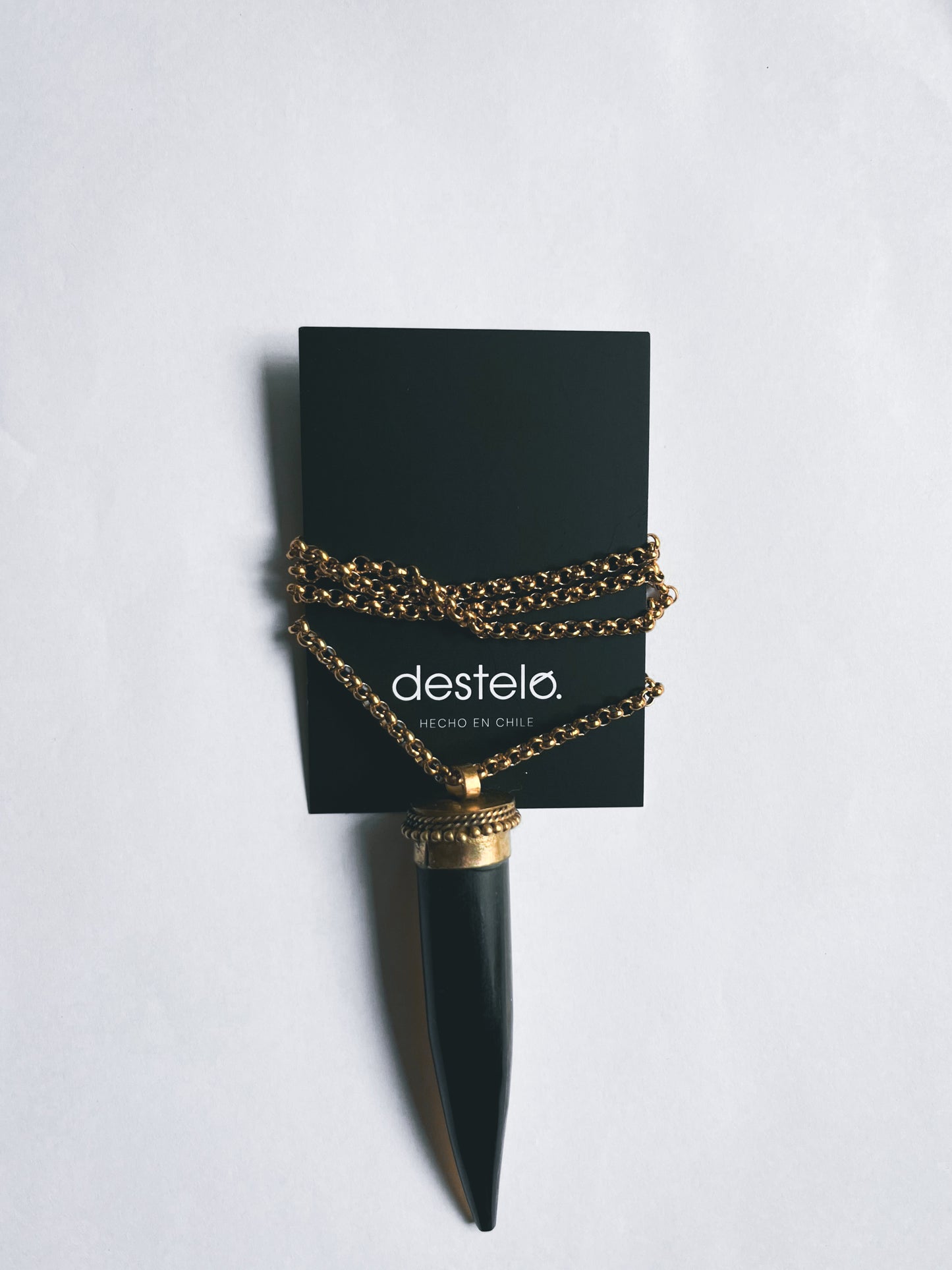 Colmillo negro con cadena.
